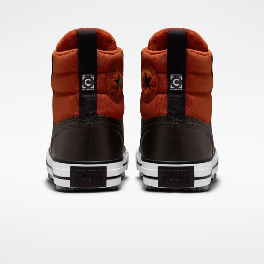 Men's Converse Chuck Taylor All Star Berkshire Water Resistant High Top Winter Boots Brown / Orange / Black | AU 186E3T